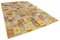 Multicolor Geometrischer Handgewebter Kelim Teppich aus Wolle 2