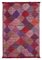 Red Hand Knotted Geometric Wool Flatwave Kilim Carpet 1