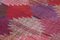 Roter Handgeknüpfter Flatwave Kilim Teppich aus Geometrischer Wolle 5