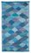 Tappeto Kilim Flatwave in lana orientale blu annodata a mano, Immagine 1