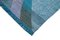Blauer Handgeknüpfter Flatwave Kilim Teppich aus Geometrischer Wolle 4