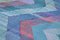 Blue Hand Knotted Geometric Wool Flatwave Kilim Carpet, Image 5