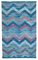 Tapis Kilim Flatwave Bleu Fait à la Main en Laine Anatolienne 1