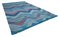 Blauer Handgeknüpfter Anatolischer Flatwave Teppich aus Wolle 2