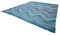 Blauer Handgeknüpfter Flatwave Kilim Teppich aus Wolle 3