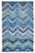 Blauer Handgeknüpfter Türkischer Flatwave Kilim Teppich aus Wolle 1