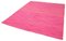Pink Hand Knotted Geometric Wool Flatwave Kilim Carpet 3