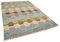 Tapis Kilim Fait Main Turquoise Multicolore en Laine Fait Main, Turquie 2