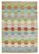 Tapis Kilim Fait Main Turquoise Multicolore en Laine Fait Main, Turquie 1