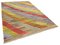 Tapis Kilim Fait Main Turquoise Multicolore en Laine Fait Main, Turquie 2