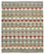 Tapis Kilim Fait Main Turquoise Multicolore en Laine Fait Main, Turquie 1