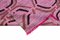 Gezwirnter Handgeknüpfter Rosa Flowerwave Kelim Teppich aus Wolle 6