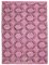 Gezwirnter Handgeknüpfter Rosa Flowerwave Kelim Teppich aus Wolle 1