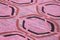 Gezwirnter Handgeknüpfter Rosa Flowerwave Kelim Teppich aus Wolle 5