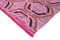Gezwirnter Handgeknüpfter Rosa Flowerwave Kelim Teppich aus Wolle 4