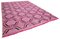 Gezwirnter Handgeknüpfter Rosa Flowerwave Kelim Teppich aus Wolle 2