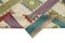 Mehrfarbiger Handgeknüpfter Flatwave Kilim Teppich aus Geometrischer Wolle 6