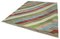 Tapis Kilim Fait Main Turquoise Multicolore en Laine Fait Main, Turquie 3