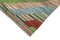 Tapis Kilim Fait Main Turquoise Multicolore en Laine Fait Main, Turquie 4