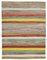 Alfombra Kilim de lana de diseño geométrico multicolor de lana, Imagen 1
