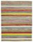 Multicolor Geometric Design Wool Flatwave Kilim Carpet 1