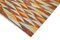 Mehrfarbiger Handgeknüpfter Flatwave Kilim Teppich aus Geometrischer Wolle 4