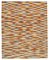 Mehrfarbiger Handgeknüpfter Flatwave Kilim Teppich aus Geometrischer Wolle 1