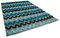 Turquoise Handmade Anatolian Wool Flatwave Kilim Carpet, Image 2