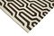 Brown Geometric Design Wool Flatwave Kilim Carpet 4