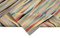 Handgewebter Mehrfarbiger Handgeknüpfter Flatwave Kilim Teppich aus Wolle 6