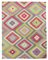 Mehrfarbiger handgeknüpfter Flatwave Kilim Teppich aus orientalischem Material 1