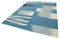 Blauer handgewebter dekorativer flatwave großer Kilim Teppich 3