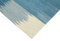 Blauer Handgeknüpfter Türkischer Flatwave Kilim Teppich aus Wolle 4