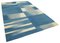 Tappeto Kilim Flatwave in lana orientale blu annodata a mano, Immagine 2