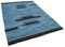 Blauer Handgeknüpfter Anatolischer Flatwave Teppich aus Wolle 2