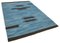 Blauer Handgeknüpfter Flatwave Kilim Teppich aus Orientalischen Wolle 2