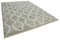 Grauweißer Flatwave Kilim Teppich aus geometrischem Material 2