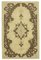 Tapis Tribal Vintage Beige Antique Tissé Main en Laine 1