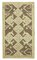 Beigefarbener Überfärbter Handgeknüpfter Vintage Teppich aus Wolle 1