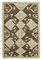 Tappeto vintage tribale di lana color anatolia beige annodato a mano, Immagine 1