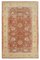 Red Turkish Hand Knotted Wool Oushak Carpet 1