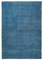 Handgewebter blauer antiker Oushak Teppich aus Wolle 1