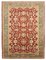 Roter Oushak Teppich aus handgewebter Wolle, 1950er 1
