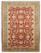 Vintage Red Hand Knotted Wool Oushak Rug 1