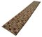 Beige Antique Hand Knotted Wool Runner Oushak Carpet, Image 3