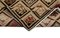 Beige Antique Hand Knotted Wool Runner Oushak Carpet, Image 6