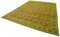 Grüner Oushak Teppich aus handgewebter Wolle in Altrosa 2
