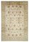 Vintage Turkish Beige Handwoven Oushak Rug, Image 1