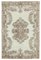 Beige Anatolian  Low Pile Hand Knotted Vintage Rug 1