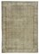 Beige Anatolian  Low Pile Hand Knotted Vintage Rug 1